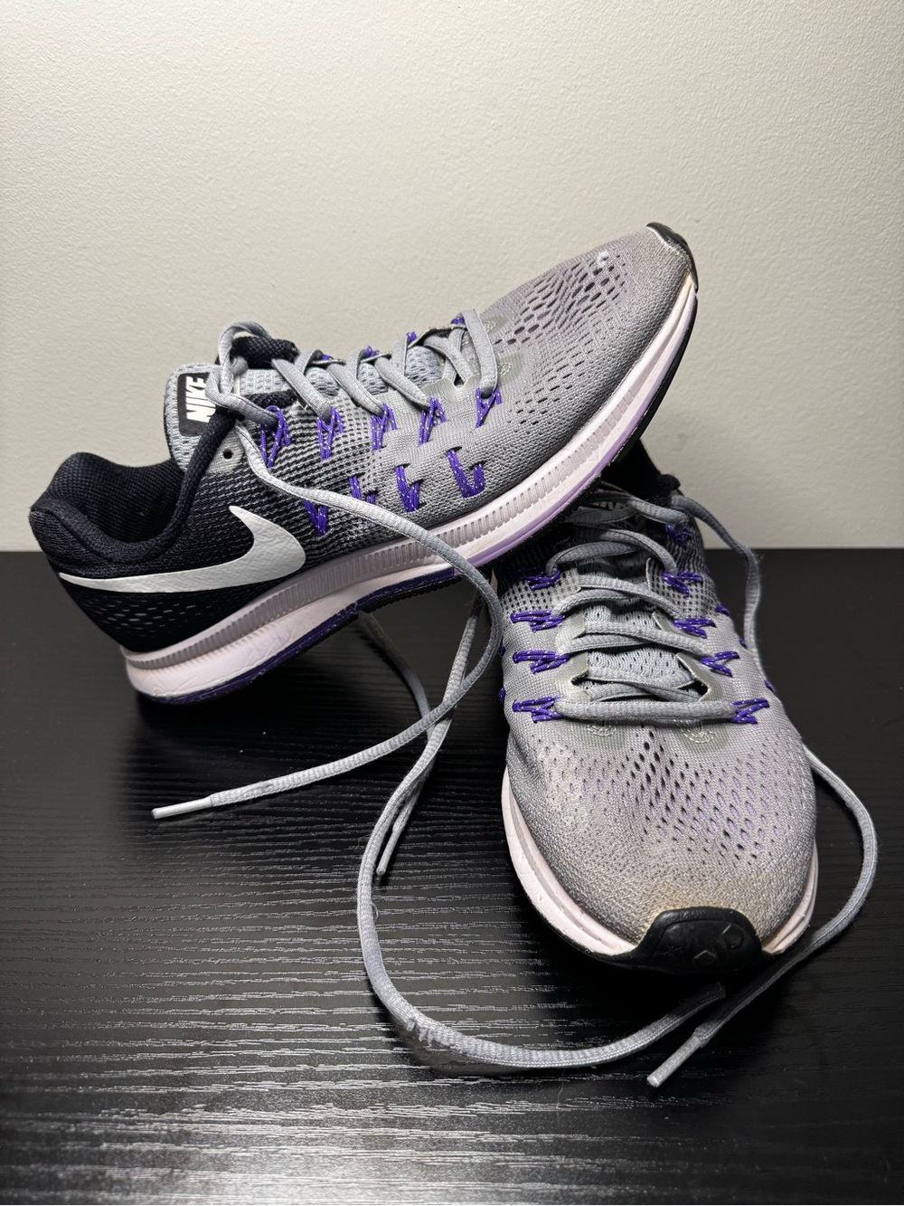 Nike Women's Gray, Black & Purple Running Sneakers